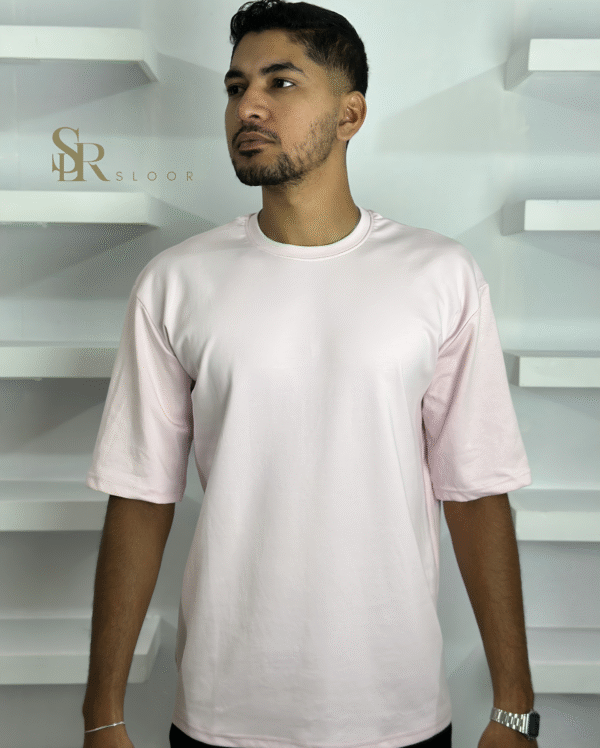 Basic Drop Shoulder T-Shirt (Baby Pink)