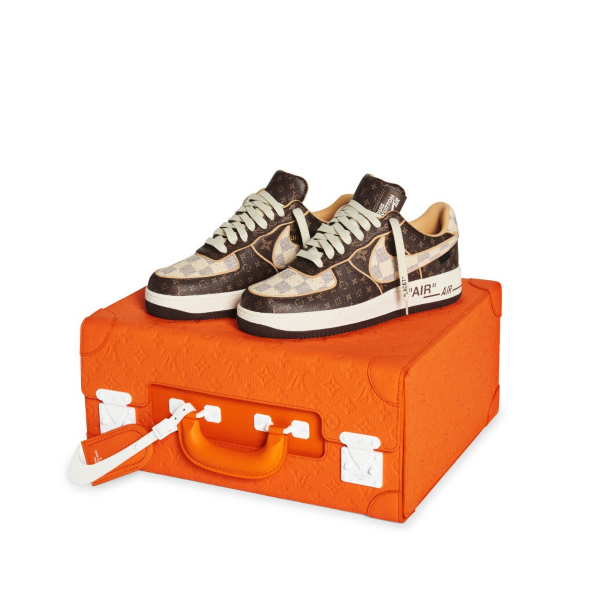 Louis Vuitton x Nike Air Force 1 (1:1 Grade) Brown/Beige - Image 4